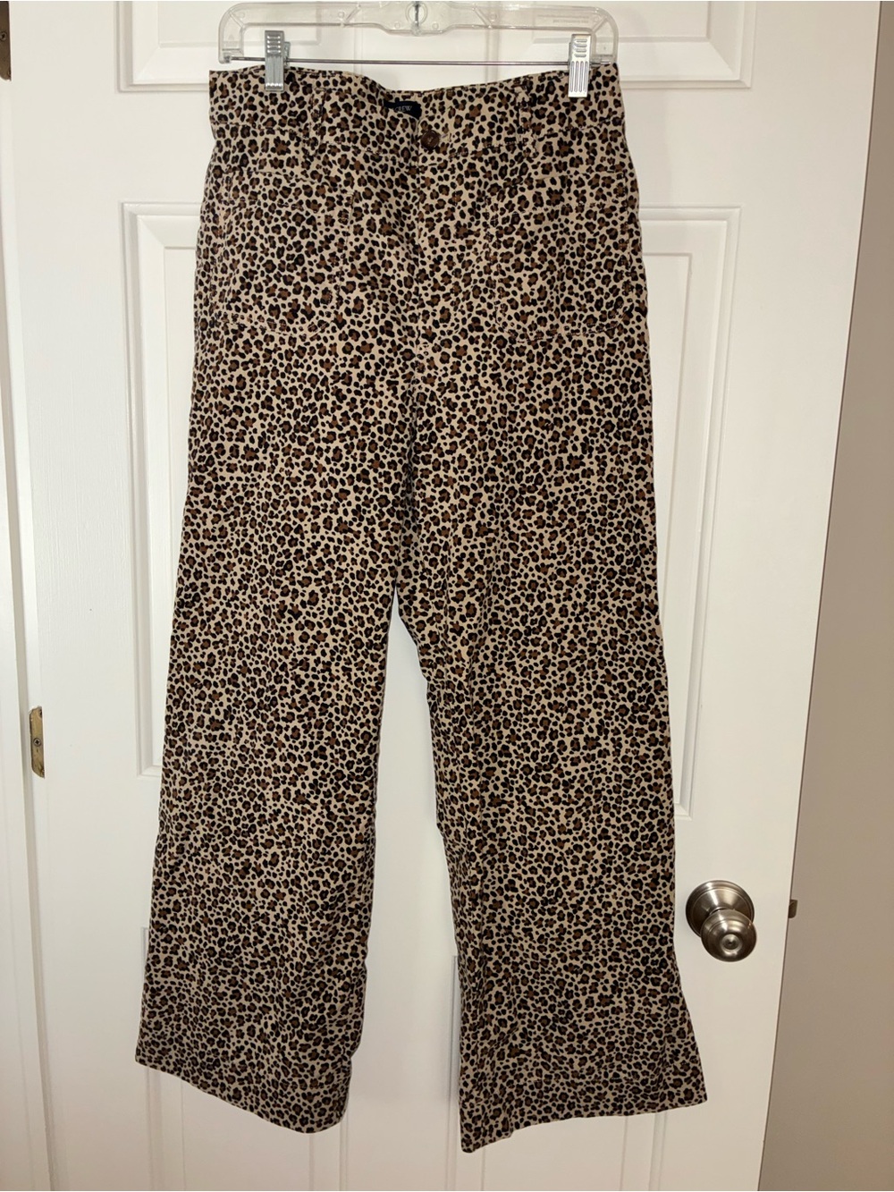J Crew Pants Leopard Linen Blend Lizzie High Rise Wide Leg Sz 30 - Picture 5 of 9